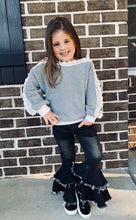 Load image into Gallery viewer, M.L. Kids Black Bell Bottom Jeans
