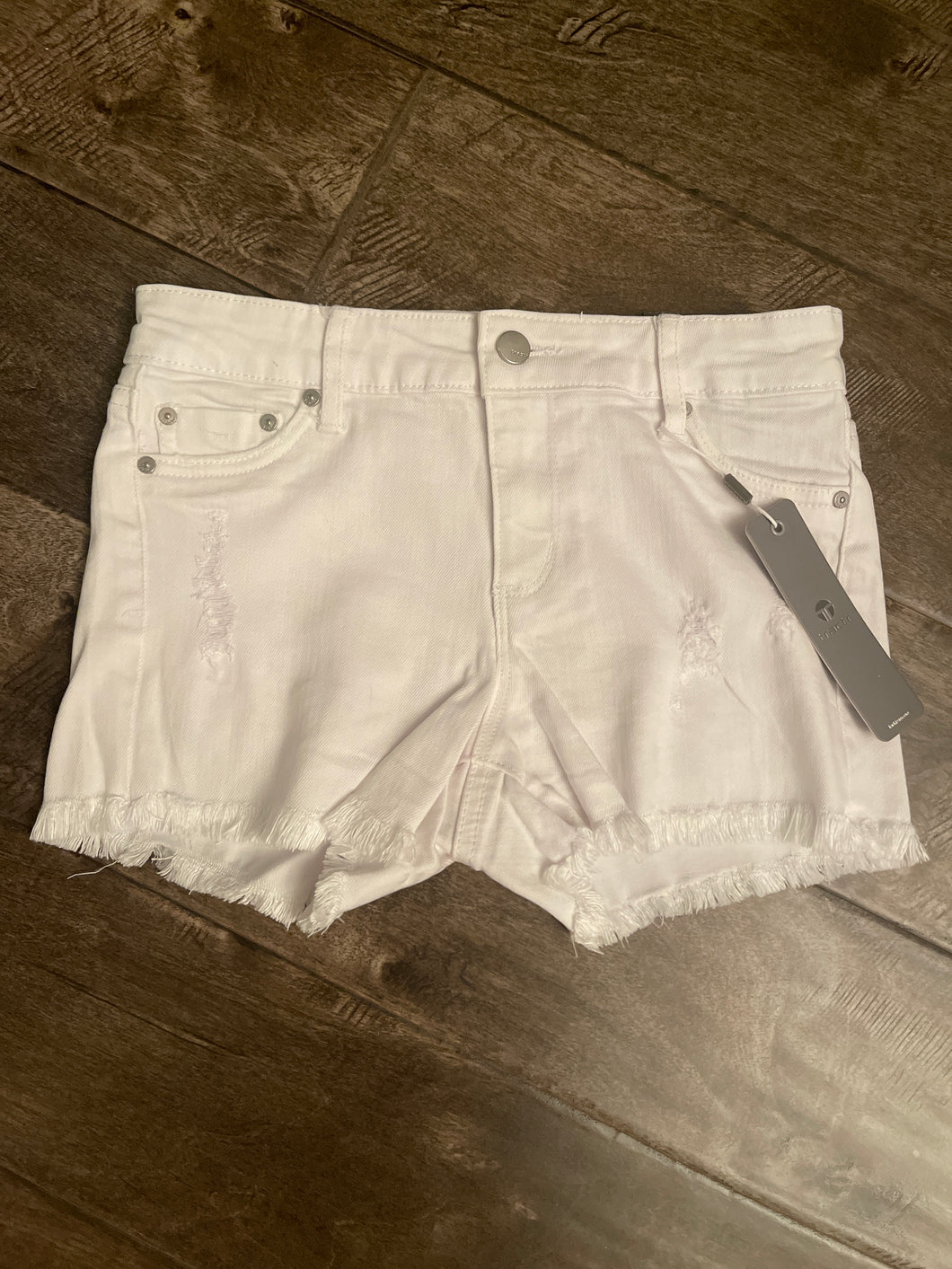 Tractr White Frayed Shorts